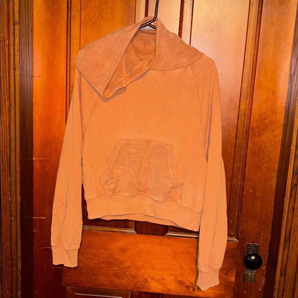Aerie hooded Sweater in rust color